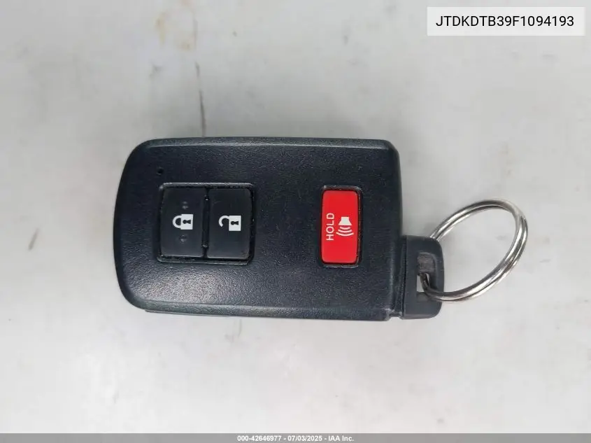 2015 Toyota Prius C Three VIN: JTDKDTB39F1094193 Lot: 42646977