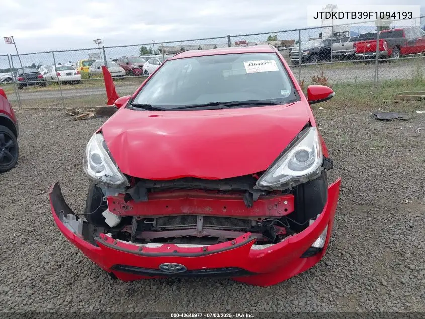 2015 Toyota Prius C Three VIN: JTDKDTB39F1094193 Lot: 42646977