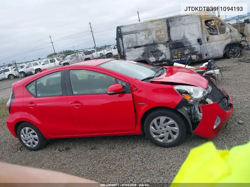 2015 Toyota Prius C Three VIN: JTDKDTB39F1094193 Lot: 42646977