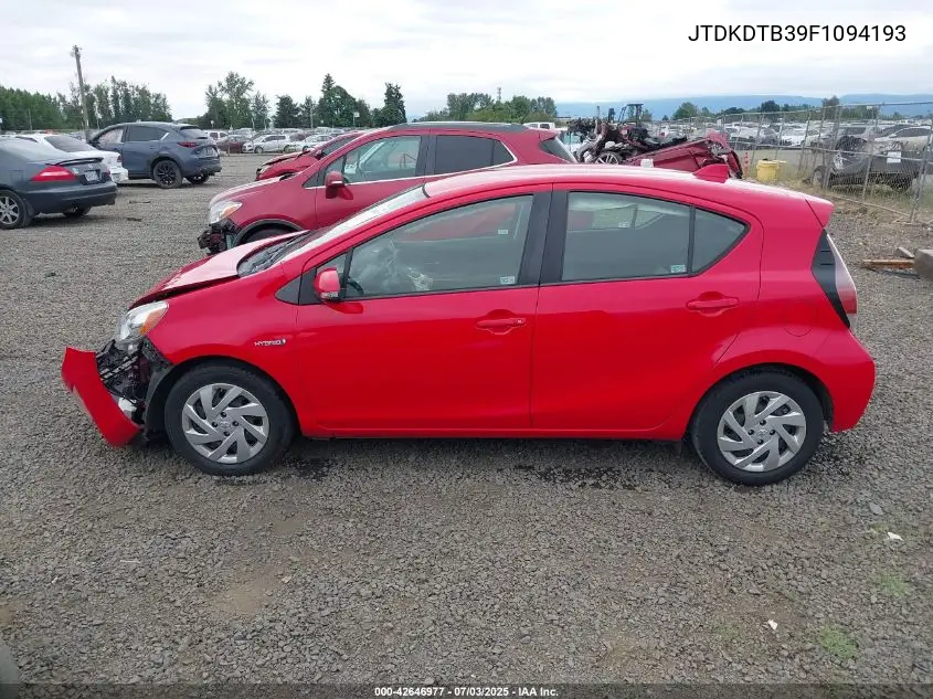 2015 Toyota Prius C Three VIN: JTDKDTB39F1094193 Lot: 42646977