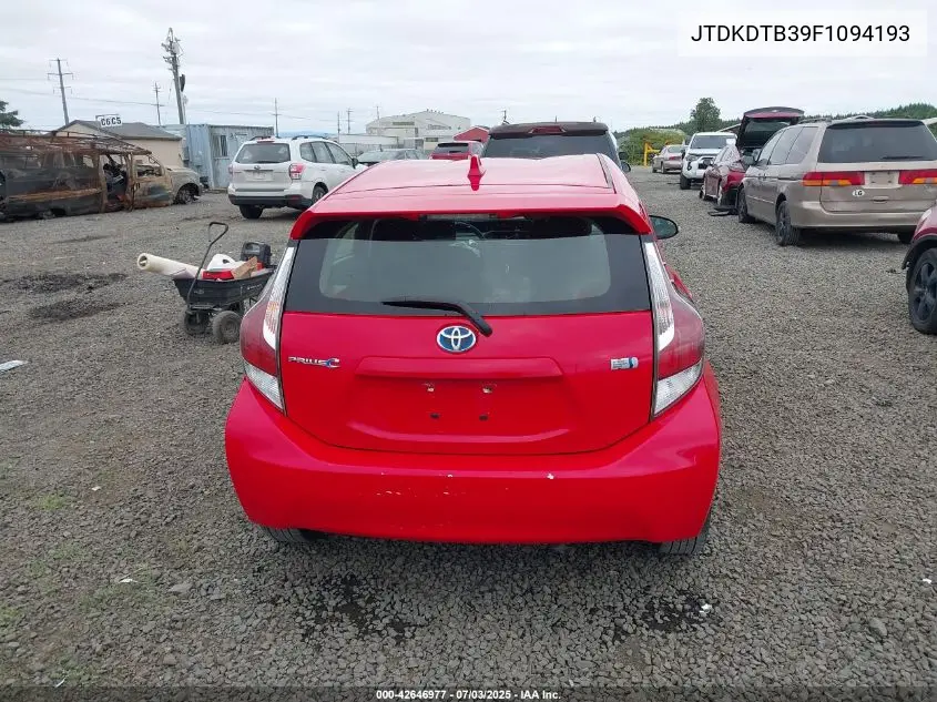 2015 Toyota Prius C Three VIN: JTDKDTB39F1094193 Lot: 42646977