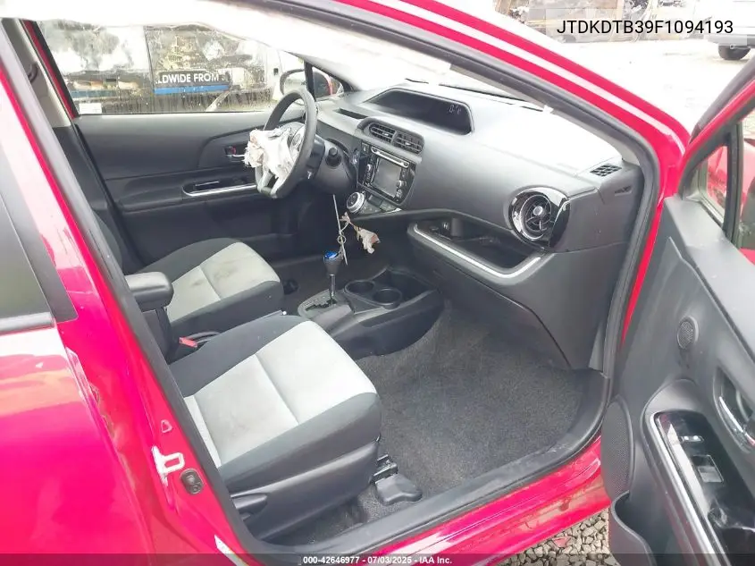 2015 Toyota Prius C Three VIN: JTDKDTB39F1094193 Lot: 42646977