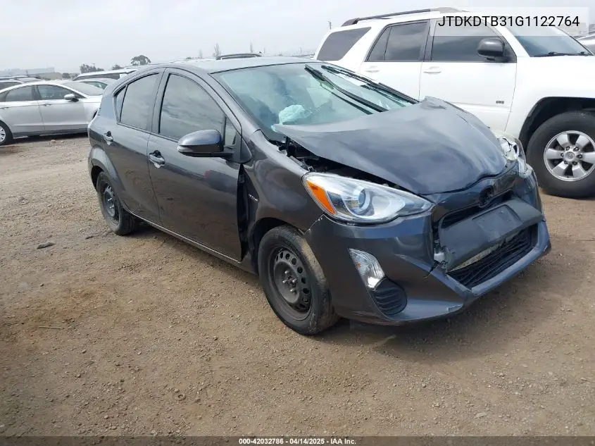 2016 Toyota Prius C VIN: JTDKDTB31G1122764 Lot: 42032786