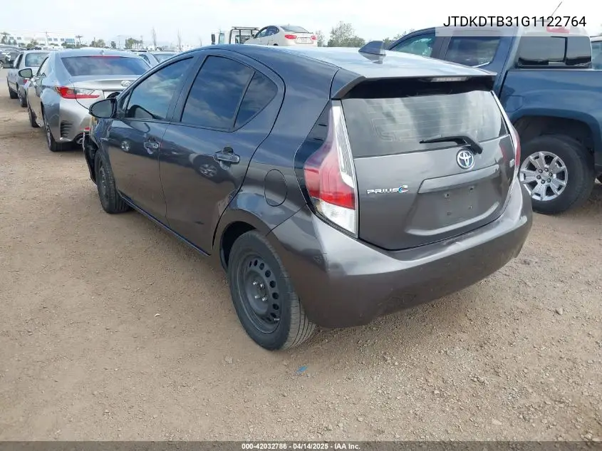 2016 Toyota Prius C VIN: JTDKDTB31G1122764 Lot: 42032786