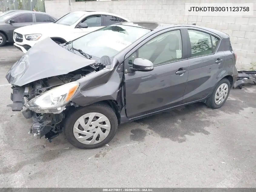 2016 Toyota Prius C One VIN: JTDKDTB30G1123758 Lot: 42170811