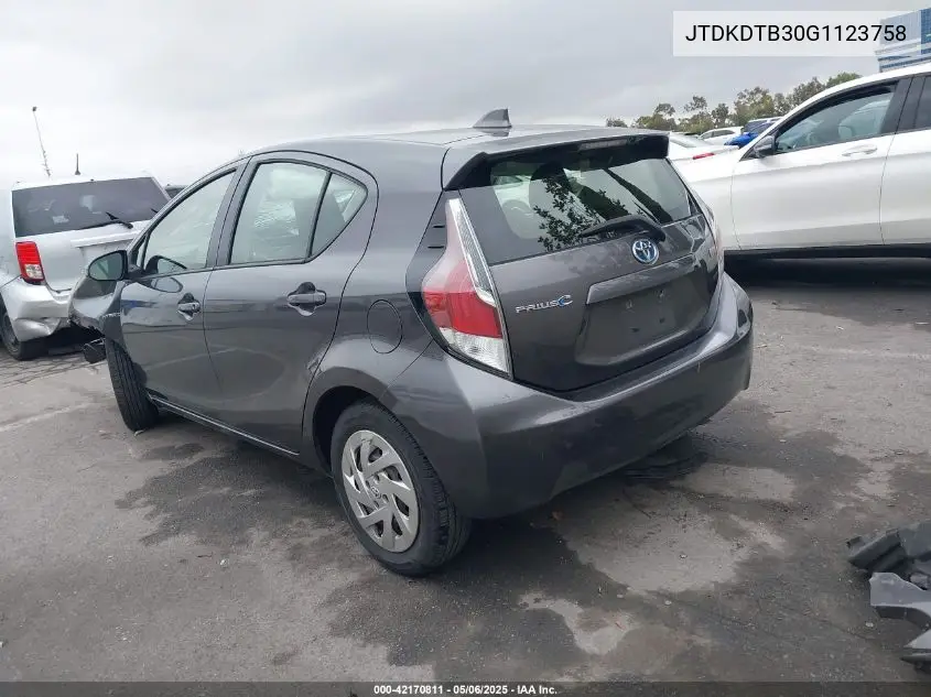 2016 Toyota Prius C One VIN: JTDKDTB30G1123758 Lot: 42170811