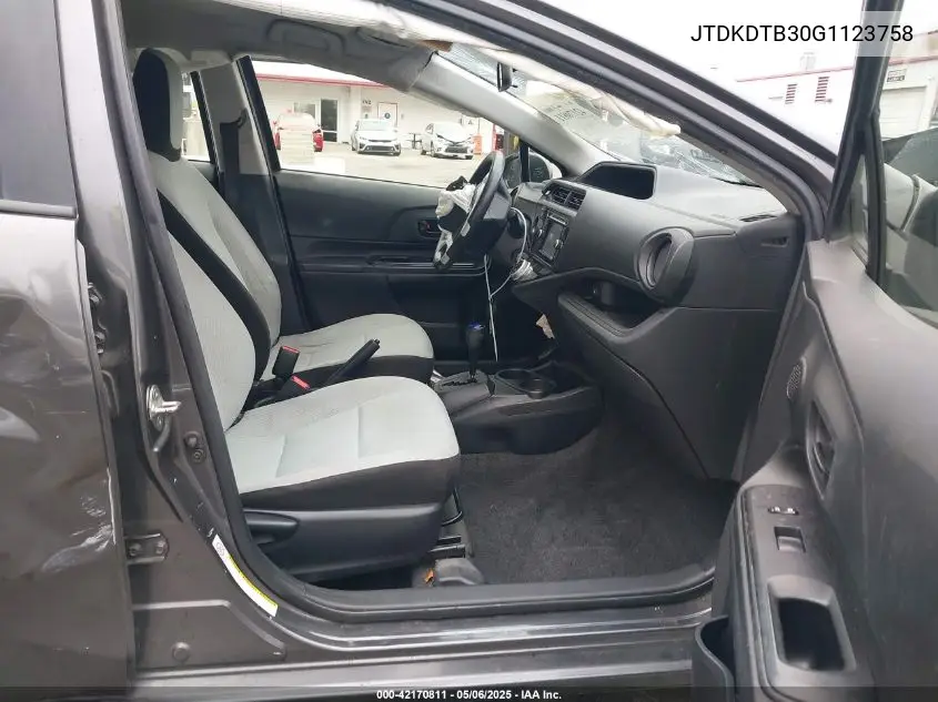 2016 Toyota Prius C One VIN: JTDKDTB30G1123758 Lot: 42170811