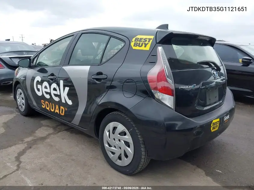 2016 Toyota Prius C Two VIN: JTDKDTB35G1121651 Lot: 42172748