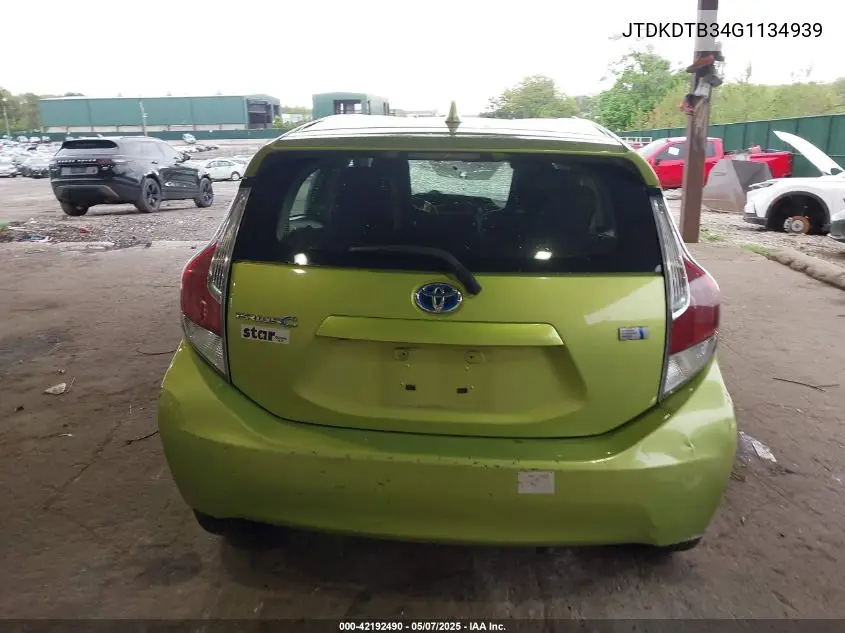 2016 Toyota Prius C One VIN: JTDKDTB34G1134939 Lot: 42192490