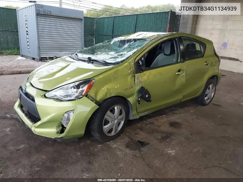 2016 Toyota Prius C One VIN: JTDKDTB34G1134939 Lot: 42192490