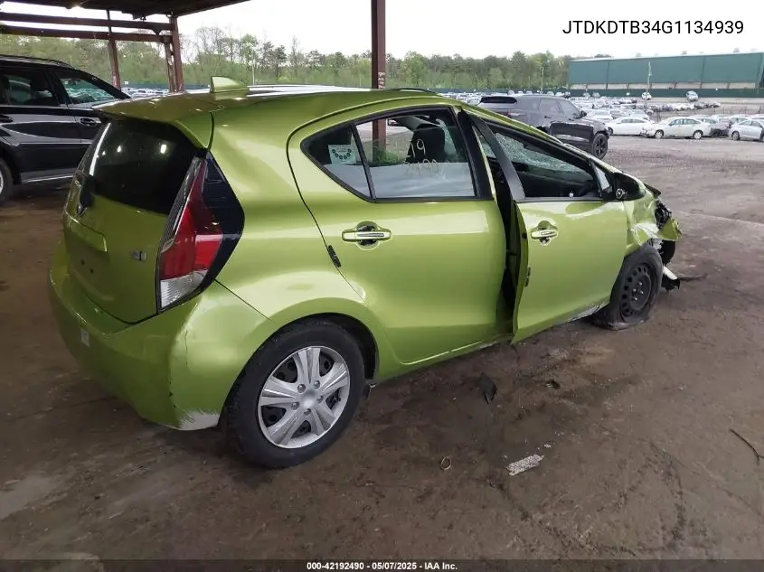 2016 Toyota Prius C One VIN: JTDKDTB34G1134939 Lot: 42192490