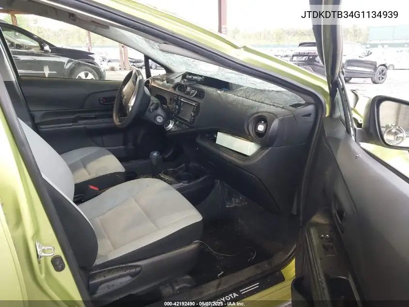 2016 Toyota Prius C One VIN: JTDKDTB34G1134939 Lot: 42192490