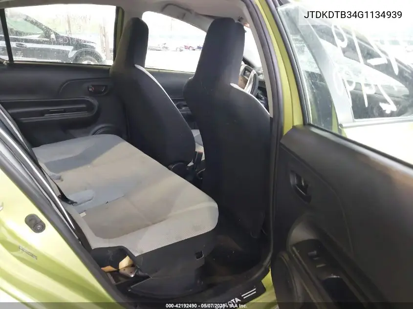 2016 Toyota Prius C One VIN: JTDKDTB34G1134939 Lot: 42192490