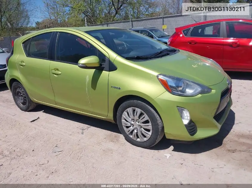 2016 Toyota Prius C Two VIN: JTDKDTB30G1130211 Lot: 42217203
