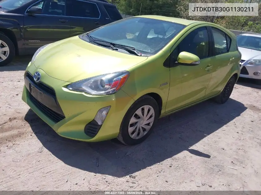 2016 Toyota Prius C Two VIN: JTDKDTB30G1130211 Lot: 42217203