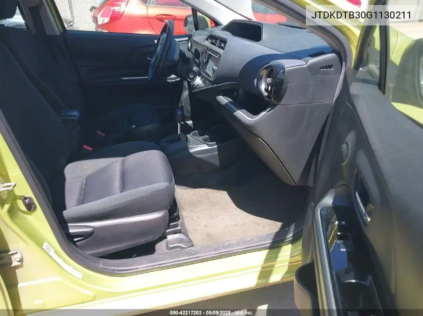 2016 Toyota Prius C Two VIN: JTDKDTB30G1130211 Lot: 42217203