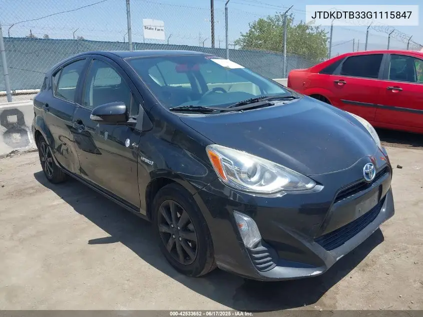 2016 Toyota Prius C Persona Series VIN: JTDKDTB33G1115847 Lot: 42533652