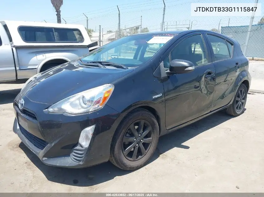 2016 Toyota Prius C Persona Series VIN: JTDKDTB33G1115847 Lot: 42533652