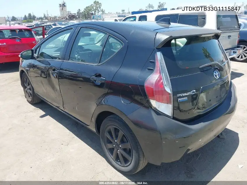 2016 Toyota Prius C Persona Series VIN: JTDKDTB33G1115847 Lot: 42533652
