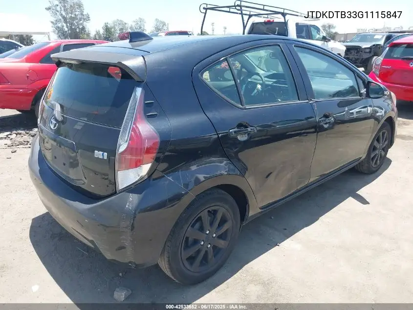 2016 Toyota Prius C Persona Series VIN: JTDKDTB33G1115847 Lot: 42533652