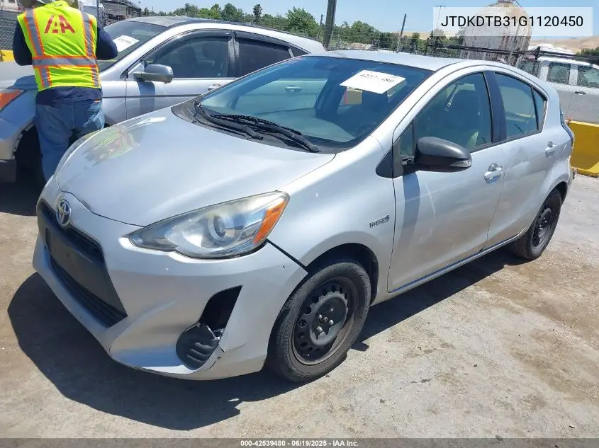 2016 Toyota Prius C One VIN: JTDKDTB31G1120450 Lot: 42539480