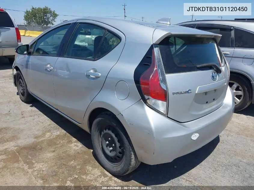2016 Toyota Prius C One VIN: JTDKDTB31G1120450 Lot: 42539480