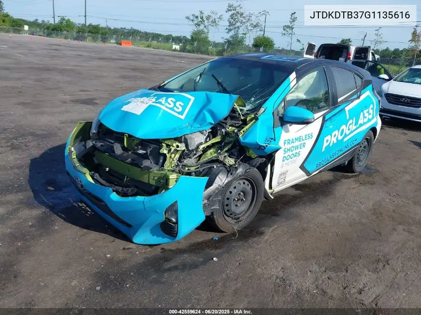 2016 Toyota Prius C One VIN: JTDKDTB37G1135616 Lot: 42559624