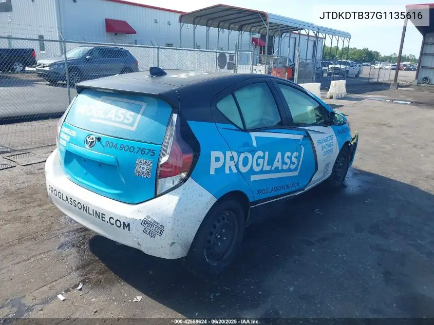 2016 Toyota Prius C One VIN: JTDKDTB37G1135616 Lot: 42559624