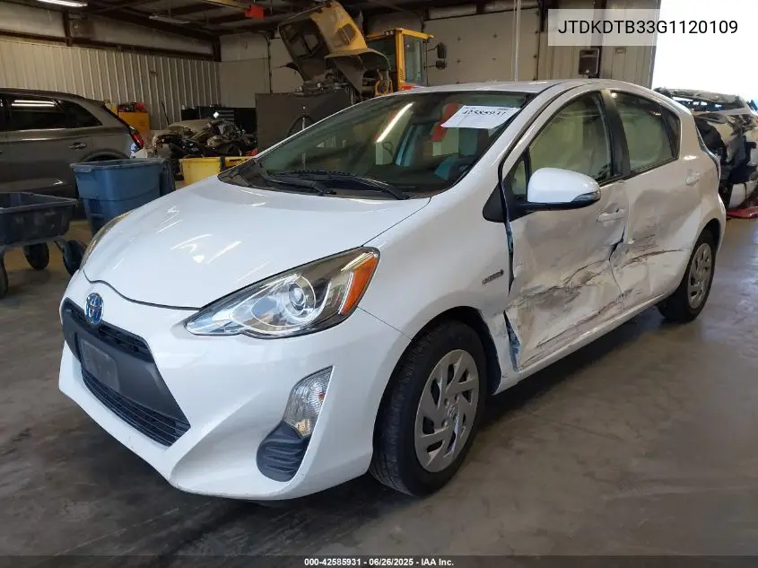 2016 Toyota Prius C One VIN: JTDKDTB33G1120109 Lot: 42585931