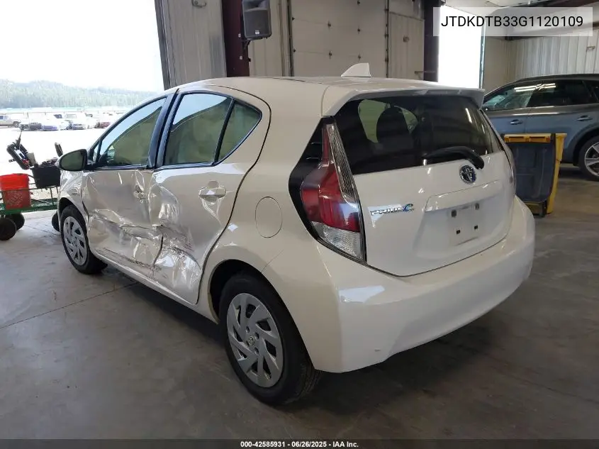 2016 Toyota Prius C One VIN: JTDKDTB33G1120109 Lot: 42585931