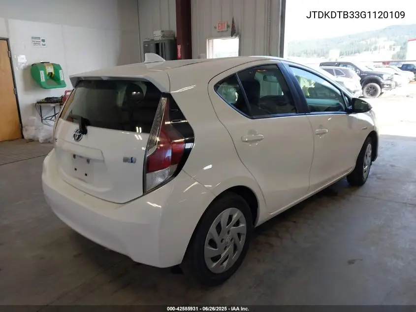 2016 Toyota Prius C One VIN: JTDKDTB33G1120109 Lot: 42585931
