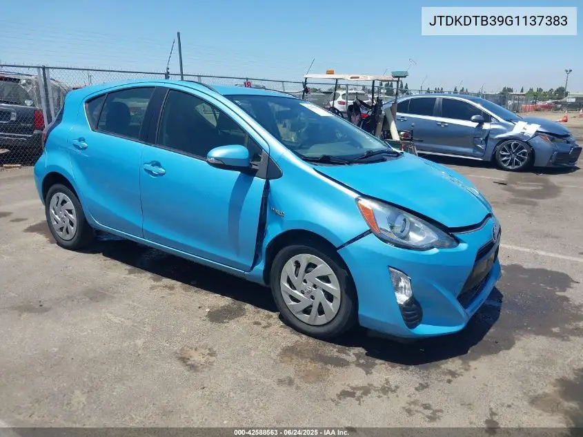 2016 Toyota Prius C Two VIN: JTDKDTB39G1137383 Lot: 42588563