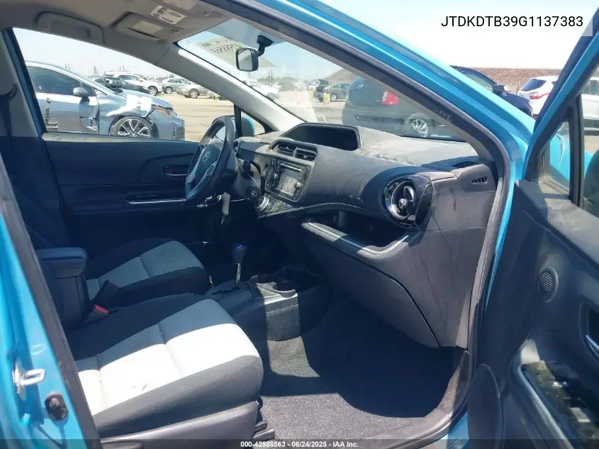 2016 Toyota Prius C Two VIN: JTDKDTB39G1137383 Lot: 42588563
