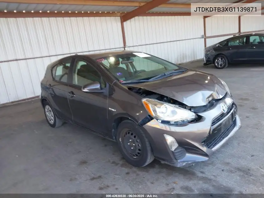 2016 Toyota Prius C Two VIN: JTDKDTB3XG1139871 Lot: 42630338