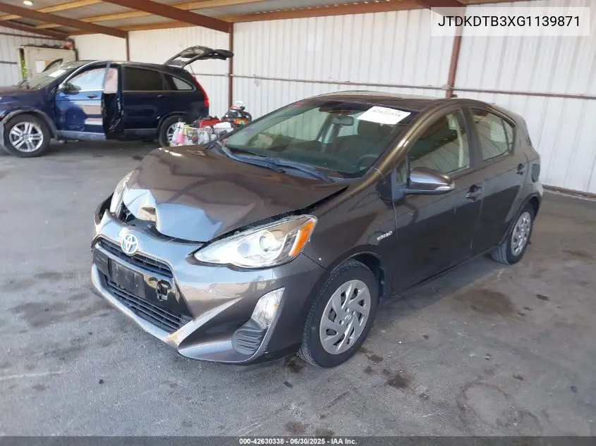 2016 Toyota Prius C Two VIN: JTDKDTB3XG1139871 Lot: 42630338