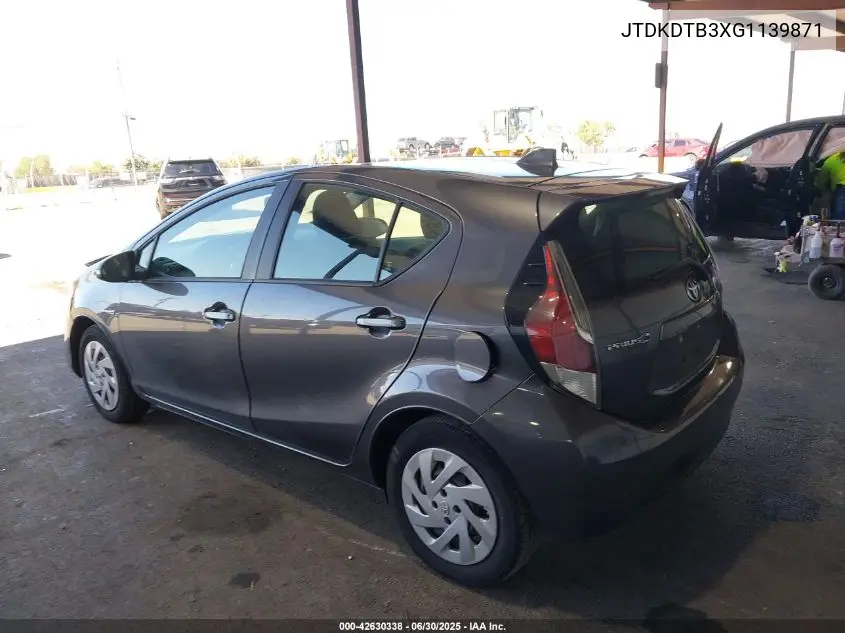 2016 Toyota Prius C Two VIN: JTDKDTB3XG1139871 Lot: 42630338