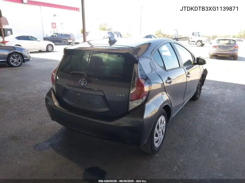 2016 Toyota Prius C Two VIN: JTDKDTB3XG1139871 Lot: 42630338