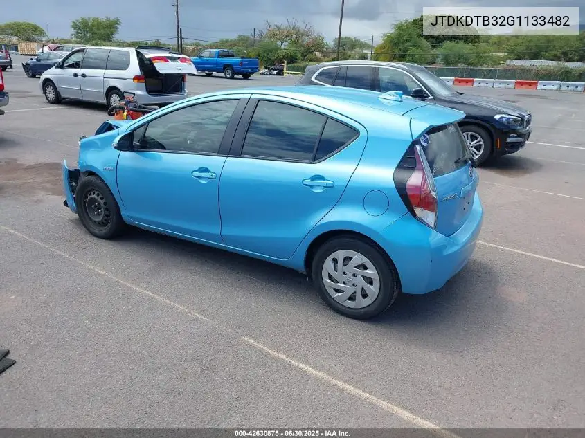 2016 Toyota Prius C Four/One/Persona Series/Three/Two VIN: JTDKDTB32G1133482 Lot: 42630875