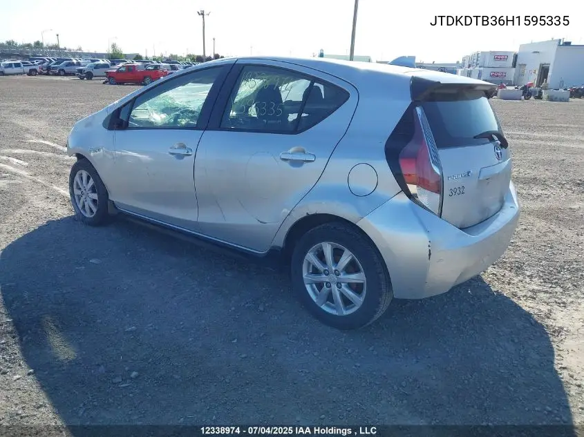 2017 Toyota Prius C Base (Ecvt)/Technology VIN: JTDKDTB36H1595335 Lot: 12338974X