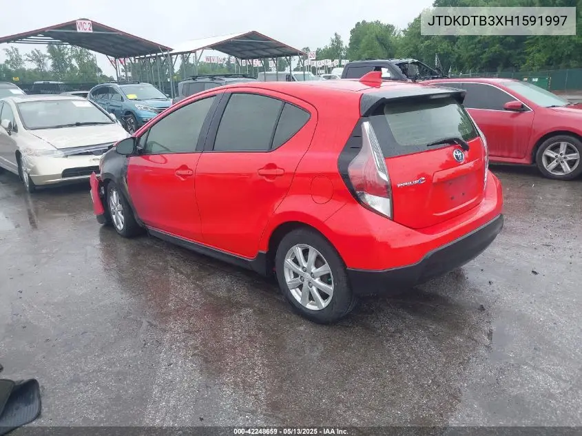 2017 Toyota Prius C Two VIN: JTDKDTB3XH1591997 Lot: 42248659