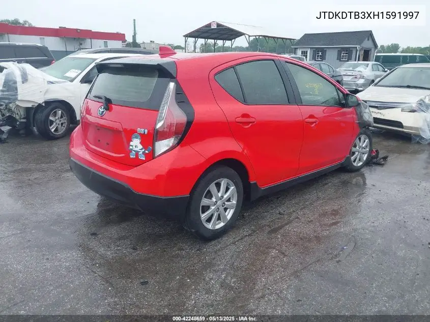 2017 Toyota Prius C Two VIN: JTDKDTB3XH1591997 Lot: 42248659