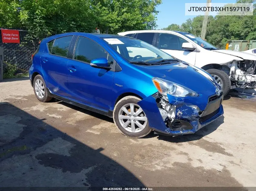 2017 Toyota Prius C Two VIN: JTDKDTB3XH1597119 Lot: 42538282
