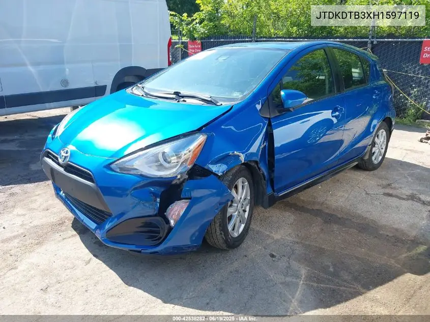 2017 Toyota Prius C Two VIN: JTDKDTB3XH1597119 Lot: 42538282