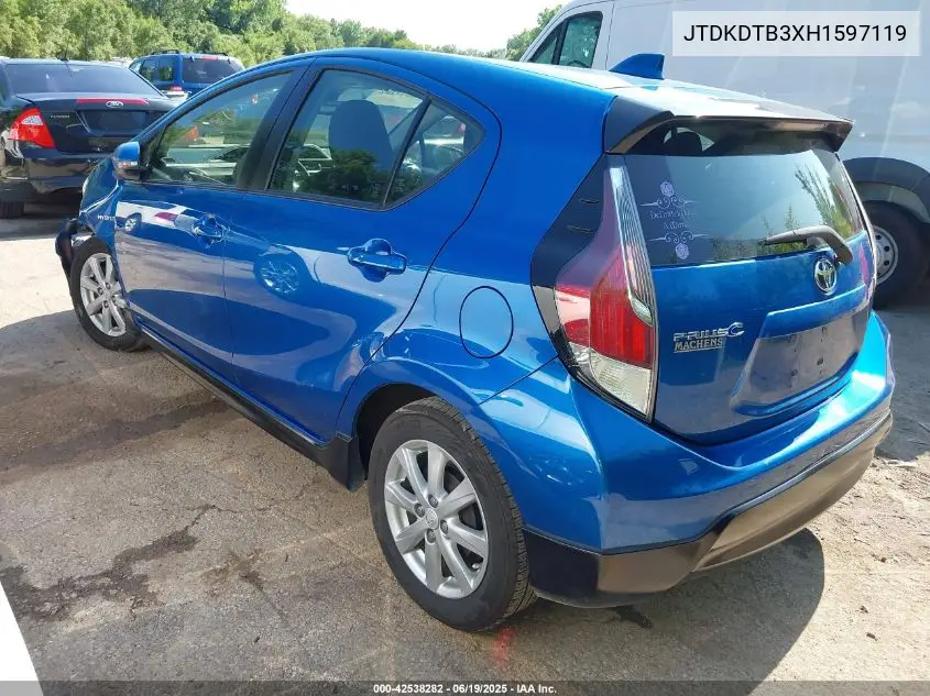 2017 Toyota Prius C Two VIN: JTDKDTB3XH1597119 Lot: 42538282