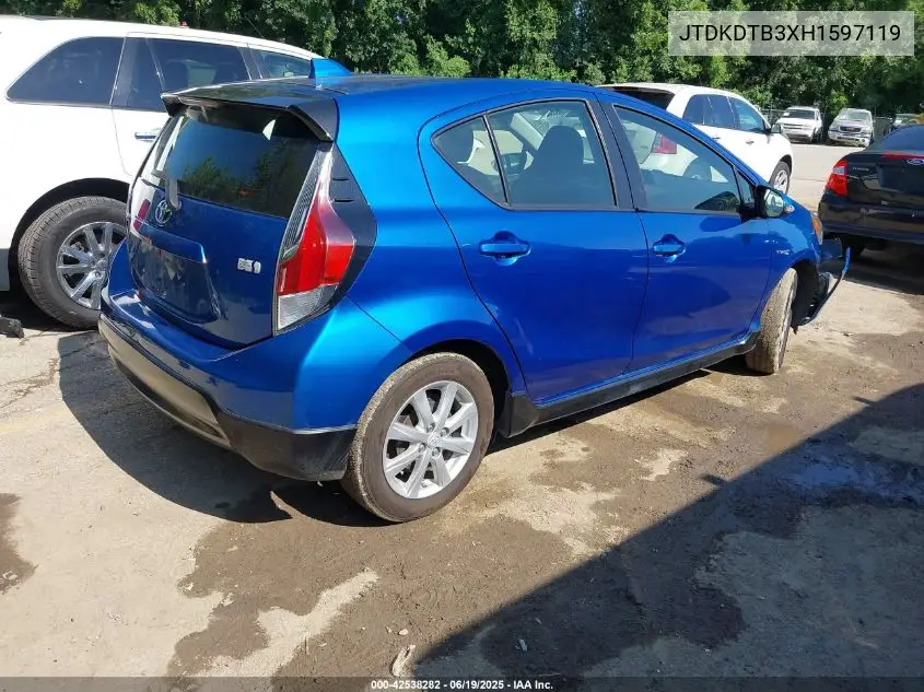 2017 Toyota Prius C Two VIN: JTDKDTB3XH1597119 Lot: 42538282