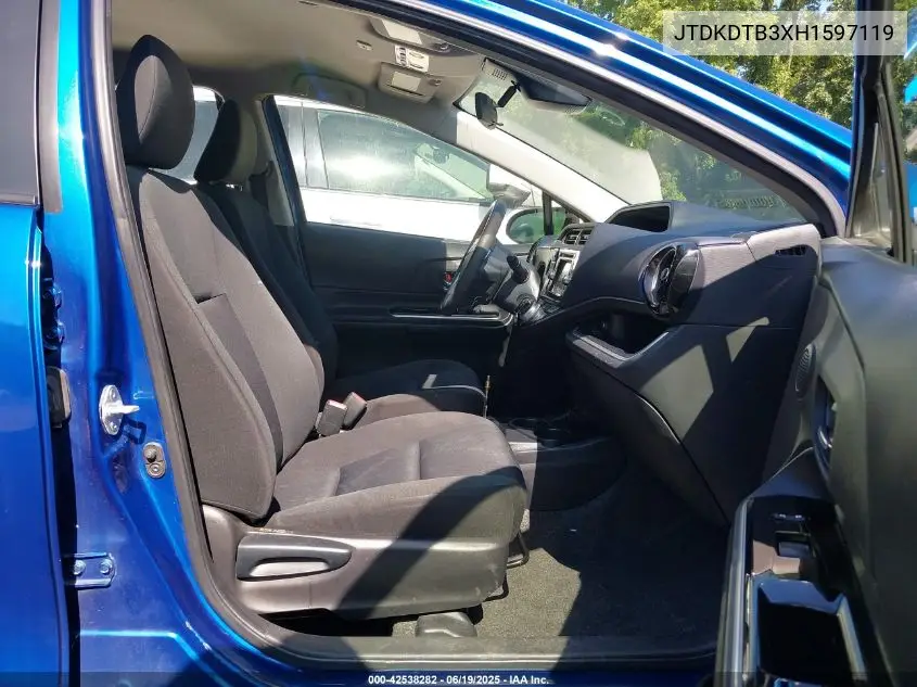 2017 Toyota Prius C Two VIN: JTDKDTB3XH1597119 Lot: 42538282