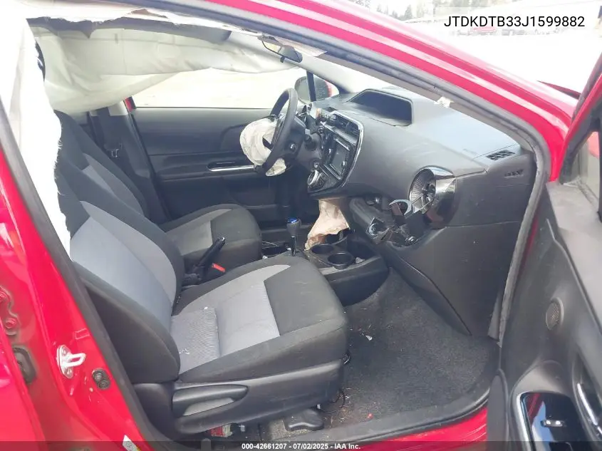 2018 Toyota Prius C Two VIN: JTDKDTB33J1599882 Lot: 42661207