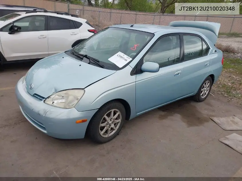2001 Toyota Prius VIN: JT2BK12U210020348 Lot: 42085146