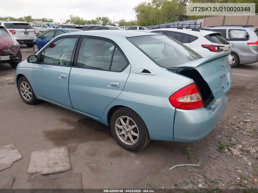 2001 Toyota Prius VIN: JT2BK12U210020348 Lot: 42085146