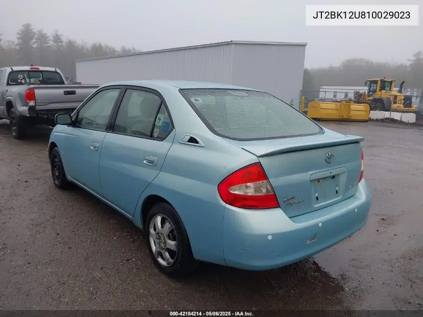 2001 Toyota Prius VIN: JT2BK12U810029023 Lot: 42184214